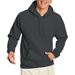 Hanes 恒适 Ecosmart 50/50 男士套头连帽卫衣，杂碳灰，X-Large