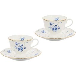 NARUMI 鸣海 Fiorista系列 茶杯碟组 咖啡茶兼用 对装 220cc（约220ml） 52035-20379