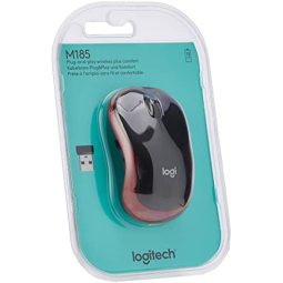 logitech 罗技 M185 无线鼠标 schwarz rot Maus schnurlos