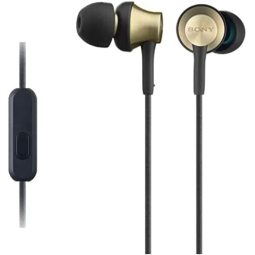 SONY 索尼 MDREX650APT.CE7 耳机 带黄铜外壳,带麦克风和控制器 - 金色/黑色