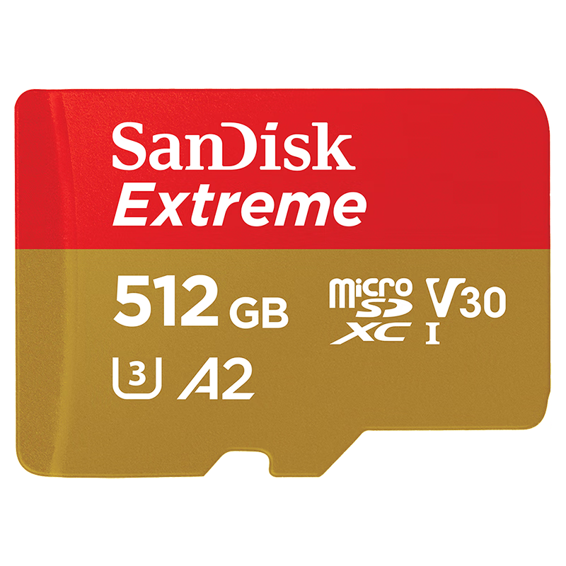 闪迪（SanDisk）512GB TF内存卡 4K高清 A2 V30 U3 至尊极速存储卡 兼容运动相机无人机 读速190MB/s 写速130MB/s