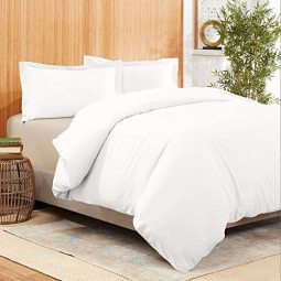 Empyrean Bedding 竹纤维混纺羽绒被套 3 件套 酒店奢华超柔软凉爽舒适羽绒被套易于护理不起皱,无需熨