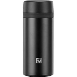 ZWILLING 双立人 保温杯 集成过滤芯 真空 适用于茶和水 双层保温 420毫升 高度:17.2 厘米,黑色