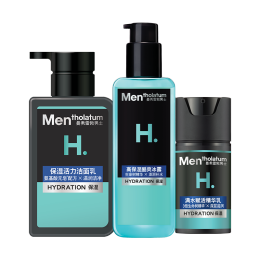 Mentholatum 曼秀雷敦 男士保濕活力三件套（潔面150ml+冰露145ml+潤膚乳50ml+贈 聯(lián)名口罩）