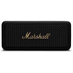 Marshall 马歇尔 Emberton II 便携式蓝牙扬声器，无线，可配对，IP67 等级防尘防水，播放时间超过 30 小时，快速充电 - 黑色和黄铜