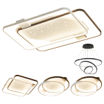 20點(diǎn)開始：NVC Lighting 雷士照明 EXND9812/120T LED吸頂燈套餐5燈-遙控客廳+臥室*3+餐吊