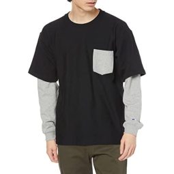 CHAMPION 冠军 运动衫 棉* 带口袋 分层风格 宽松贴合 圆领运动衫C3-V023 男士