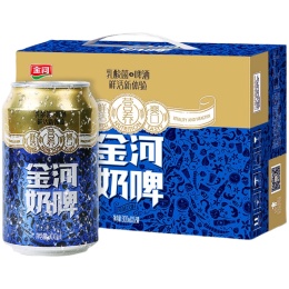 金河奶啤300ml*6易拉罐裝整箱乳酸菌奶啤飲料發(fā)酵酸奶飲品非啤酒