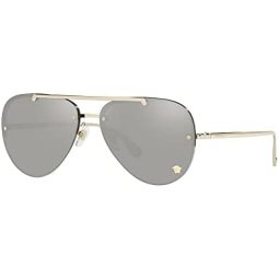 VERSACE 范思哲 VE2231 太阳镜 – (12526G) 浅金色/浅灰色镜面银色 – 60 毫米