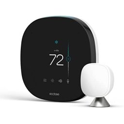 ecobee 带语音控制的智能恒温器，黑色