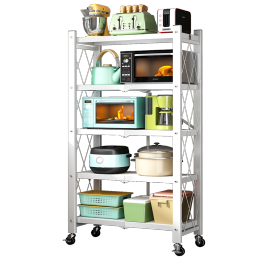 HOME ORGANIZER 溢彩年華 6060-WH 折疊廚房置物架 五層白色
