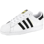 adidas ORIGINALS Superstar 女子休閑運(yùn)動鞋 FU7712 白黑/金標(biāo) 35.5