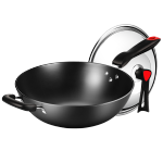 COOKER KING 炊大皇 炒鍋32cm鐵鍋無涂層鑄鐵炒菜鍋具電磁爐燃氣煤氣灶明火通用C32D2