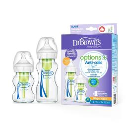 布朗博士奶瓶新生兒防脹氣寶寶寬口玻璃嬰兒仿母乳奶嘴6個月嗆奶