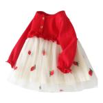 小女童寶寶春裝嬰兒紅色連衣裙生日衣服公主裙子洋氣春秋季1一2歲