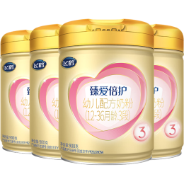飞鹤臻爱倍护 婴幼儿配方奶粉3段(1-3岁) 900g*4 乳铁蛋白