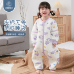 嬰兒睡袋春秋三層空氣棉保暖無骨寶寶四季通用分腿兒童防踢被神器