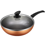 炊大皇 炒鍋不粘鍋平底多用炒菜鍋煎鍋28cm 電磁爐通用 金色B49704