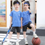 兒童裝男童女童短袖套裝夏季夏裝帥氣中大童運(yùn)動(dòng)速干籃球衣服網(wǎng)眼