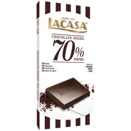 LACASA樂卡莎黑巧克力100g排塊板塊進(jìn)口休閑零食純可可脂烘焙
