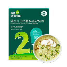 Enoulite 英氏 多樂能系列 嬰幼兒營養(yǎng)面條 2階 西蘭花香菇味 200g