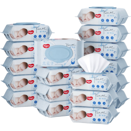 HUGGIES 好奇 純水嬰兒專用濕巾80抽18包手口屁屁專用擦去99.9%細(xì)菌