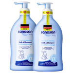 sanosan 哈羅閃 嬰兒洗發(fā)沐浴露二合一套裝 400ml*2 0-3歲兒童洗發(fā)水沐浴液易沖洗