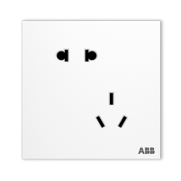 20點開始：ABB 盈致系列 白色 錯位斜五孔插座