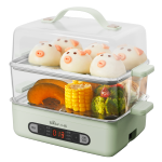 小熊（Bear）煮蛋器 蒸蛋器 9.5h智能預(yù)約 自動斷電 家用不銹鋼多功能ZDQ-B06N3 雙層煮雞蛋早餐神器