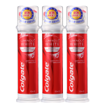 Colgate 高露潔 歐洲進(jìn)口耀白去漬直立按壓式泵式美白牙膏*3 5倍去漬閃耀亮白