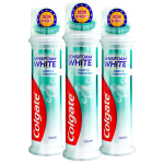Colgate 高露潔 歐洲進口密泡美白直立按壓式泵式牙膏100mlx3支 密泡深潔溫和亮白