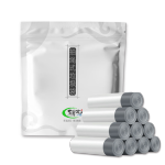 珺北特厚抽繩垃圾袋18μm加厚手提廚房衛(wèi)生間自動(dòng)收口垃圾袋 白色18μm 60只（45*50cm）