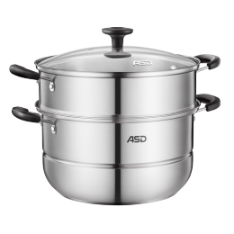 ASD 愛仕達 蒸鍋 26CM不銹鋼二層復底蒸鍋蒸籠燃氣電磁爐通用QVL1526WG