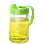 茶花大號帶蓋玻璃油壺防漏油罐醋壺 醬油瓶調(diào)味瓶廚房用品 450ml顏色隨機(jī)(中號1個)