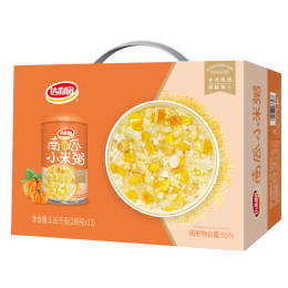達(dá)利園 南瓜小米粥 280g*12罐 方便速食雜糧粥八寶粥 禮盒整箱裝