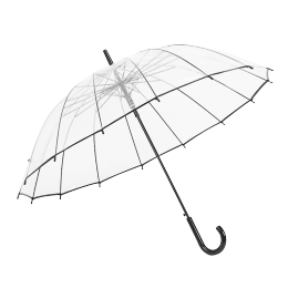 MAYDU 美度 16骨透明雨傘女長柄半自動傘兩用傘情侶雙人小清新直桿傘M1102
