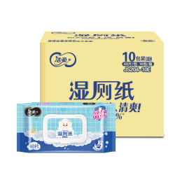C&S 潔柔 濕廁紙 99.9%殺菌 加厚40抽*10包 代替卷紙 嬌嫩呵護(hù) 沖廁易降解