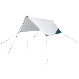 DECATHLON 迪卡儂 官方店戶外露營天幕帳篷燒烤休閑遮陽篷QUNC 白色（含帳桿）