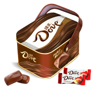德芙（Dove） 牛奶巧克力礼盒装生日礼物送女友闺蜜朋友零食喜糖果伴手礼品 丝滑牛奶手提盒【咖色】 盒装 96g