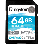 金士頓（Kingston）64GB SD存儲卡 U3 V30 相機(jī)內(nèi)存卡 高速sd卡大卡 4K超高清拍攝 讀速170MB/s 