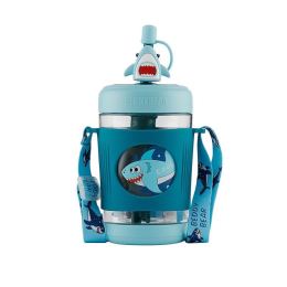 BEDDYBEAR 杯具熊 兒童吸管冷萃杯Tritan材質(zhì)便攜大容量戶外運動水杯帶防滑杯套550ml
