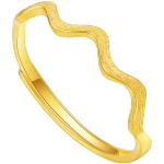 CHJ JEWELLERY 潮宏基 CR0001272200 女士波紋活口足金戒指 8-12號(hào) 1.2g 拉絲款