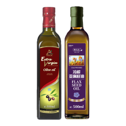 AGRIC 阿格利司 特級初榨橄欖油500ml+冷榨亞麻籽油500ml禮盒裝佳節(jié)好禮 健康組合食用油