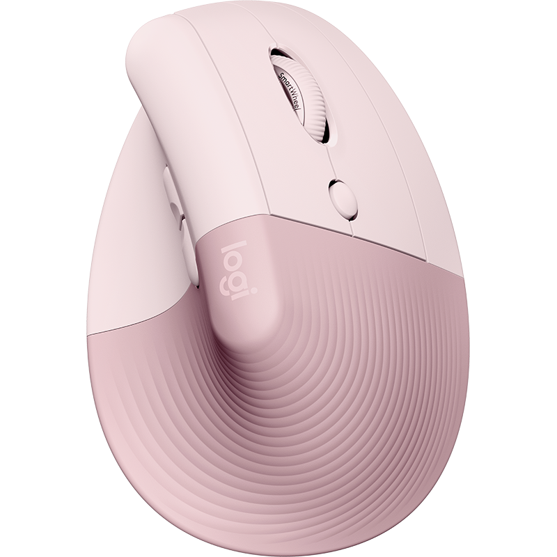 羅技（Logitech）Lift無線鼠標人體工學藍牙Vertica垂直靜音鼠標 立式鼠標 男女通用 Lift粉色（帶Bolt接收器）