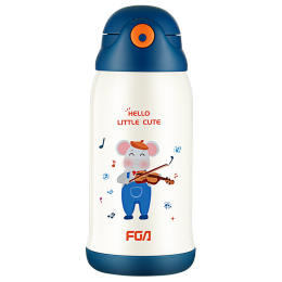 富光 Fuguang 富光 萌芽系列 兒童保溫吸管杯 600ml 寶藍(lán)象