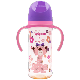 Pigeon 貝親 自然實感第三代FUN系列 AA222 PPSU奶瓶 彩繪款 330ml 淑女豹 L碼 6月+