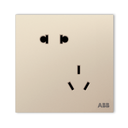 ABB 盈致系列 金色 錯(cuò)位斜五孔插座