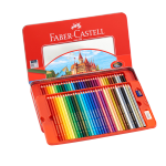 輝柏嘉（Faber-castell）彩色鉛筆油性彩鉛繪畫套裝畫畫工具學生繪畫 100色城堡系列紅鐵盒裝兒童禮物115700美術(shù)寫生
