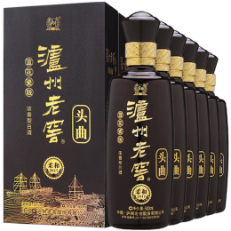瀘州老窖 藍(lán)花瓷 頭曲 柔和 濃香型白酒 52度 500ml 6盒 整箱 婚宴白酒