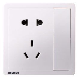 SIEMENS 西門子 致典系列 五孔插座帶開關(guān) 雅白色